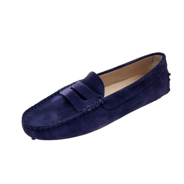 Via Veneto Suede Moccasin 6166 - Indigo - My Shoe Shop - General