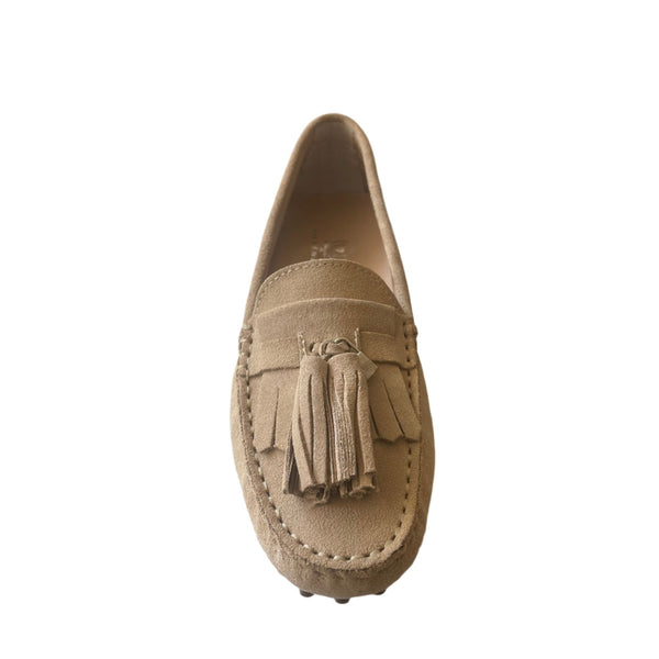 Via Veneto Suede moccasin with tassel 1179 - Beige - My Shoe Shop - General