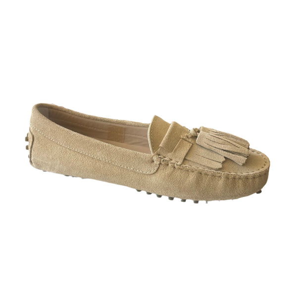 Via Veneto Suede moccasin with tassel 1179 - Beige - My Shoe Shop - General