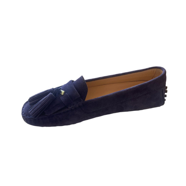 Via Veneto Suede Moccasin with tassel 1179 - Indigo - My Shoe Shop - General