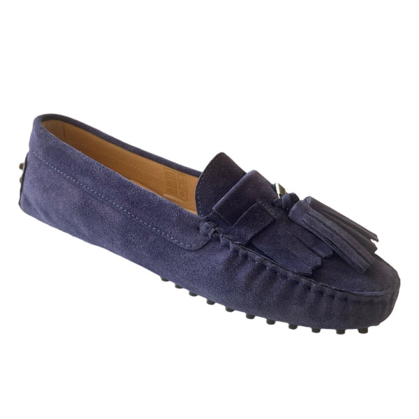 Via Veneto Suede Moccasin with tassel 1179 - Indigo - My Shoe Shop - General