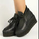 Vidorreta Low Leather Wedge Boot - Black - My Shoe Shop - boot