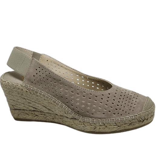 Vidorreta Wedge w Lasercut Suede - Taupe - My Shoe Shop - Wedge