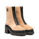 Vidorreta Suede Boot with Front Zip Nude 90500 serraje basket