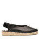 Vidorreta Flat Leather Espadrille - Black