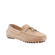 Via Veneto Suede Moccasin 1173 with Silver detail on Tassle - Beige