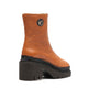 Vidorreta Leather Boot with Front Zip Camel 90500