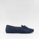 Via Veneto Suede Moccasin 1173 with Silver detail on Tassle - Navy