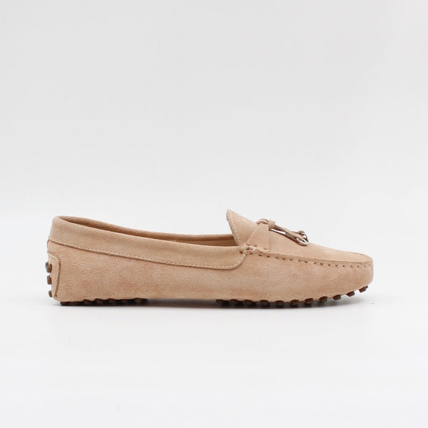 Via Veneto Suede Moccasin beige