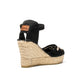 Vidorreta Embroidered Platform Suede Wedge  Black 11608