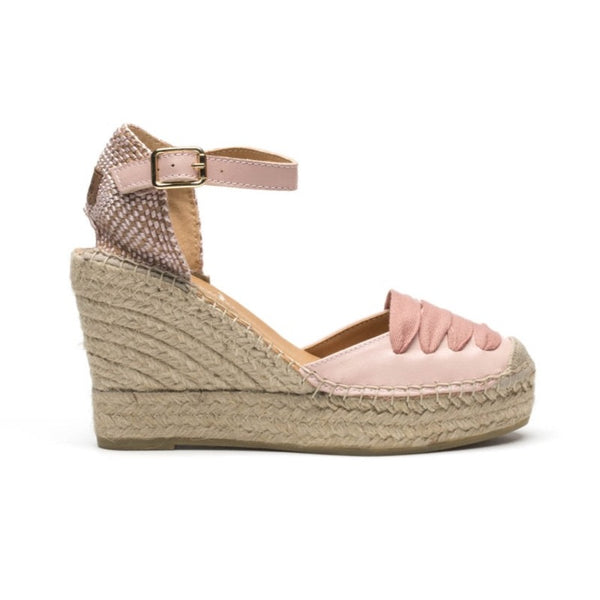 Vidorreta Leather Wedge with detail  Nude 11685