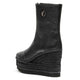 Vidorreta Wedge Leather Boot with Front Zip black negro 90500