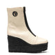 Vidorreta Wedge Leather Boot with Front Zip crudo Beige 90500