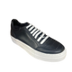 Via Veneto Leather Sneaker with Lace - Black