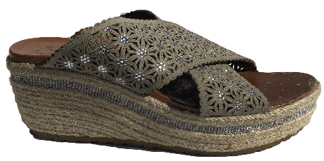 BEIGE SF05-3 SUEDE CRISS CROSS WEDGE 2 - My Shoe Shop - Wedge