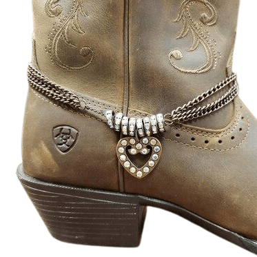 Bootbling - Rhinestone Heart on triple metallic chain (silver) - My Shoe Shop - Bootbling