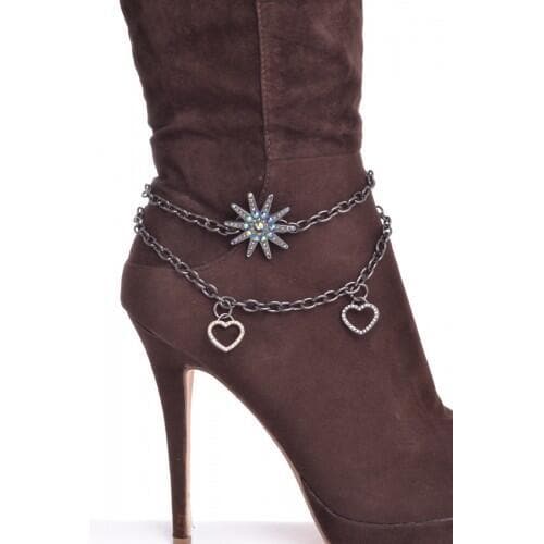 Bootbling - Rhinestone star with double chain (black) - My Shoe Shop - Bootbling