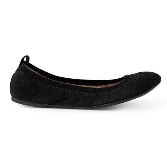 Brian James LD0015 Kid Suede -Black - My Shoe Shop - Ballerina