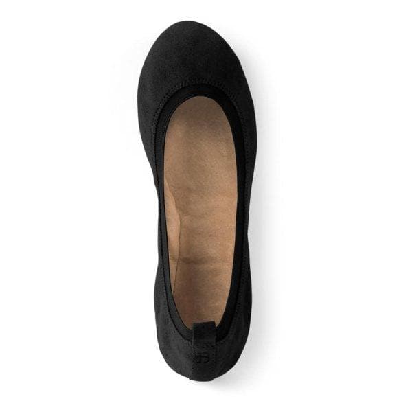 Brian James LD0015 Kid Suede -Black - My Shoe Shop - Ballerina