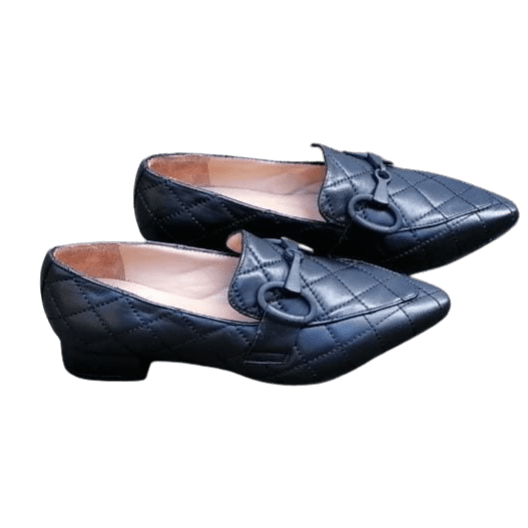 Bueno 4507 Pointed Leather Loafer with Buckle - Black - My Shoe Shop - Loafer