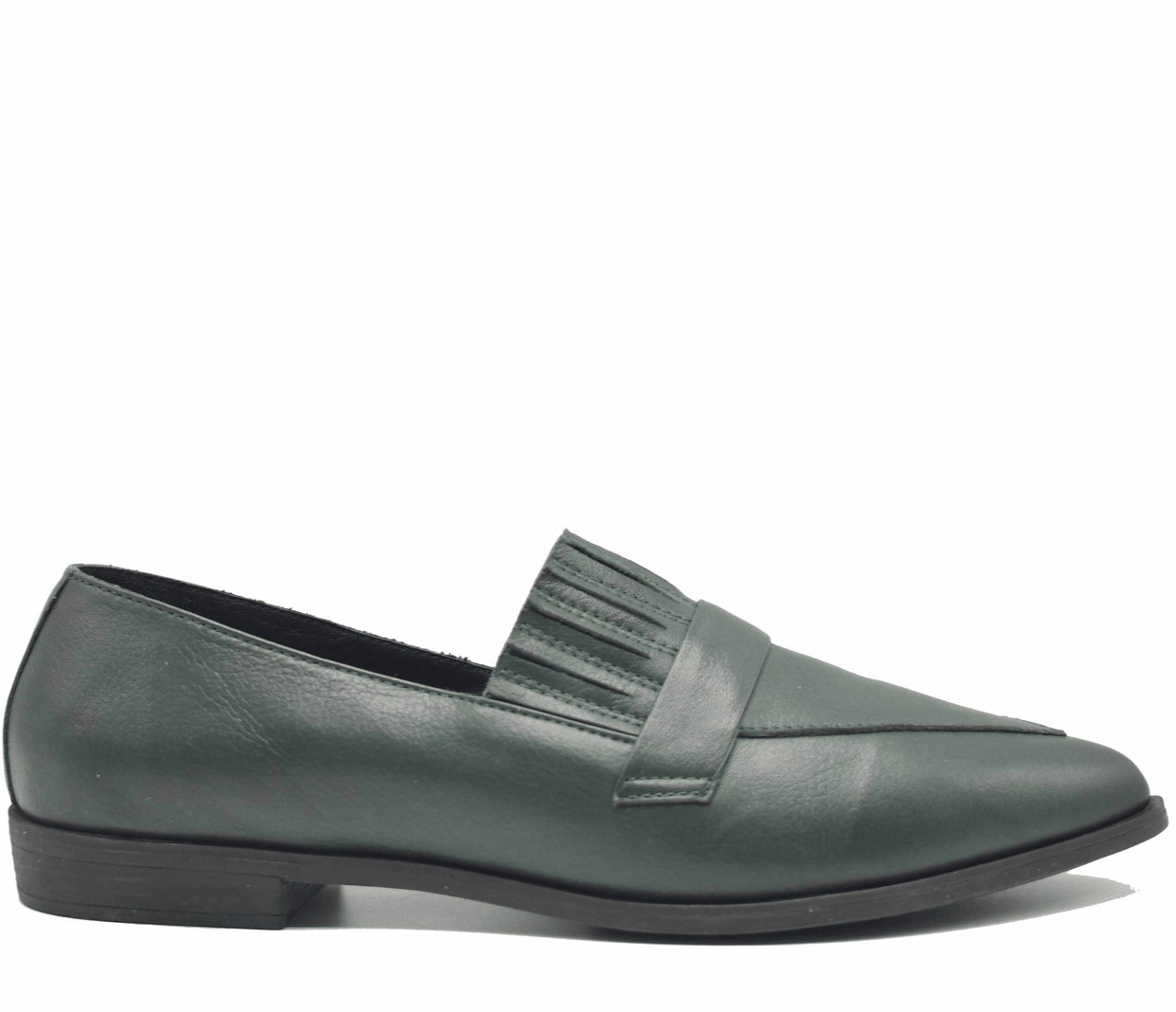 Bueno Leather Loafer with detail - Green - My Shoe Shop - Loafer