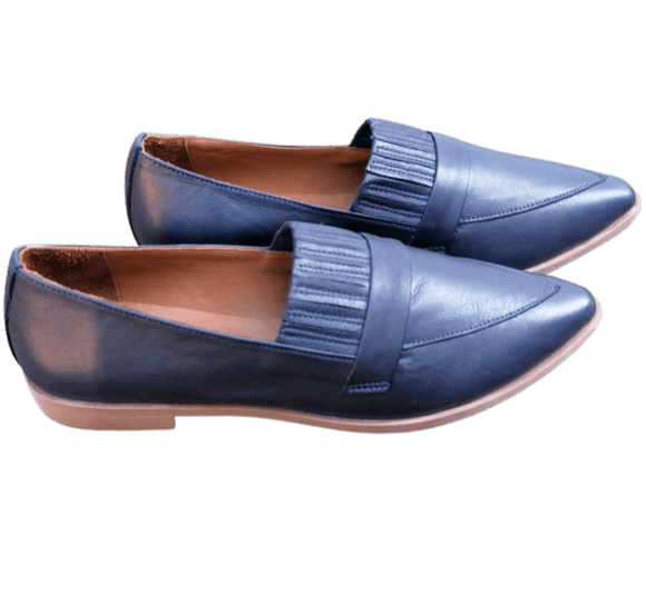 Bueno Leather Loafer with detail - navy - My Shoe Shop - Loafer
