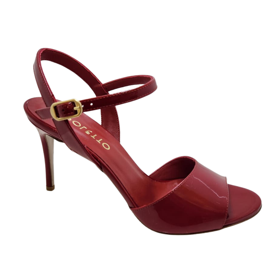 Poletto Heeled Patent Leather Sandal Red My Shoe Shop