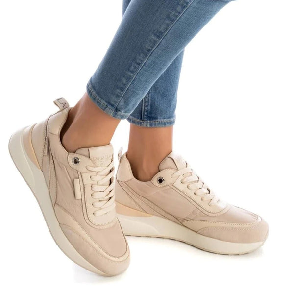CARMELA 68254 Leather Sneaker - Beige - My Shoe Shop - Sneaker