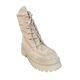 Chunky Boot with Laceup Detail - Beige Suede - My Shoe Shop - Boots