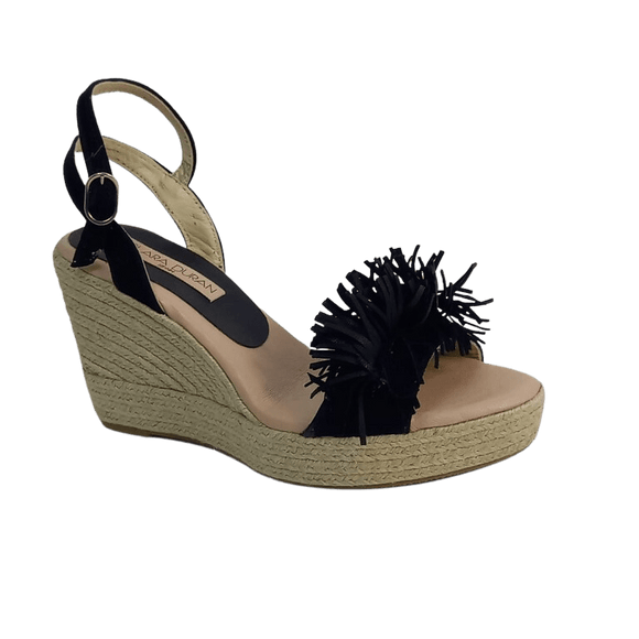 Clara Duran High Wedge w pompom - Black - My Shoe Shop - Wedge