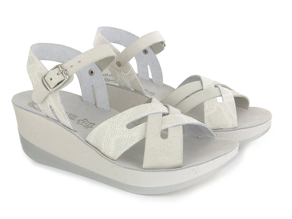 Fantasy Valeria Wedge - Grey Glitter Snake - My Shoe Shop - sandal