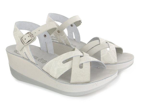 Fantasy Valeria Wedge - Grey Glitter Snake - My Shoe Shop - sandal