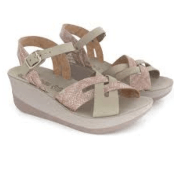 Fantasy Valeria Wedge - Smoke Glitter Snake - My Shoe Shop - sandal