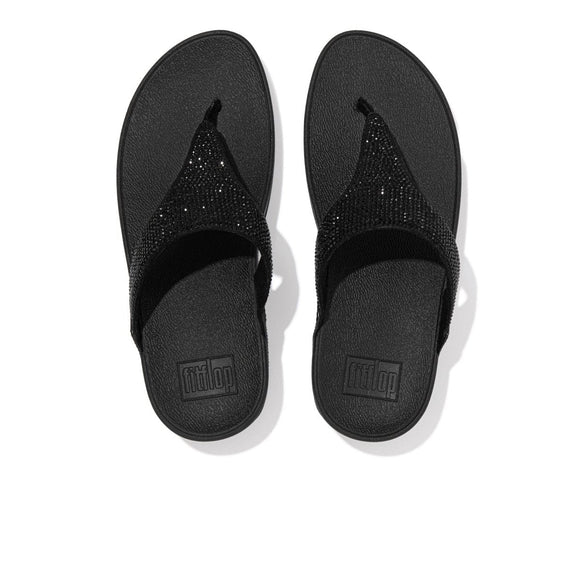 Fitflop Lulu Crystal Embellished - All Black - My Shoe Shop - Comfort