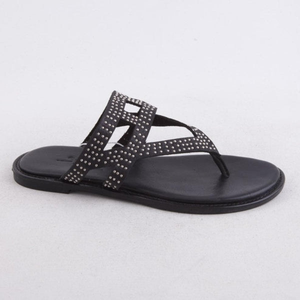 Flat Sandal In-between the Toe - Black - My Shoe Shop - sandal