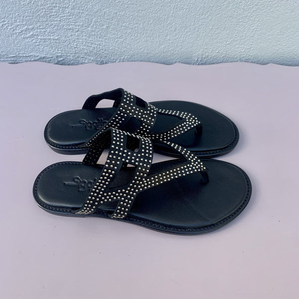 Flat Sandal In-between the Toe - Black - My Shoe Shop - sandal