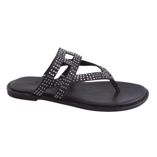 Flat Sandal In-between the Toe - Black - My Shoe Shop - sandal
