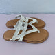 Flat Sandal In-between the Toe - Bone / White - My Shoe Shop - sandal