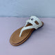 Flat Sandal In-between the Toe - Bone / White - My Shoe Shop - sandal