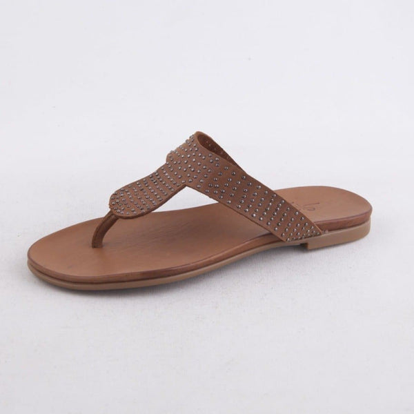 Flat Sandal In-between the Toe - TAN - My Shoe Shop - Sandal