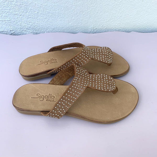 Flat Sandal In-between the Toe - TAN - My Shoe Shop - Sandal