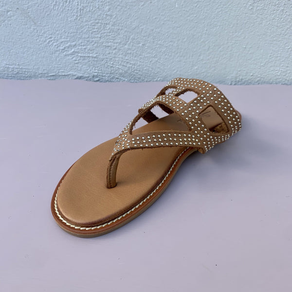 Flat Sandal In-between the Toe - Tan - My Shoe Shop - sandal