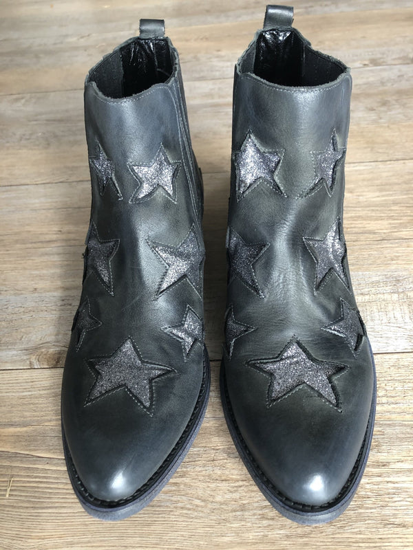Francesco Minichino Boot with Stars - Black - My Shoe Shop - boot