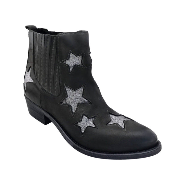 Francesco Minichino Boot with Stars - Black - My Shoe Shop - boot