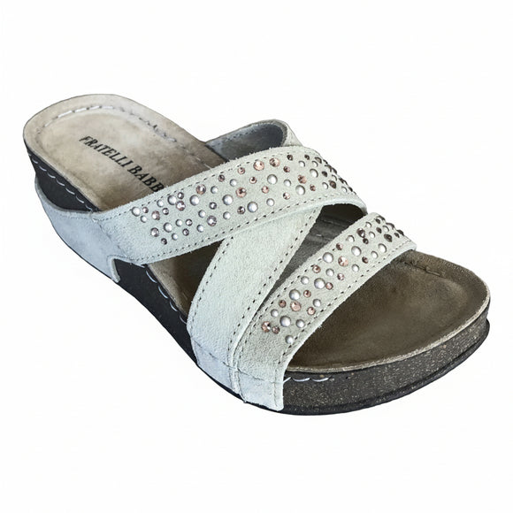 Fratellibabb suede comfort wedge in Beige