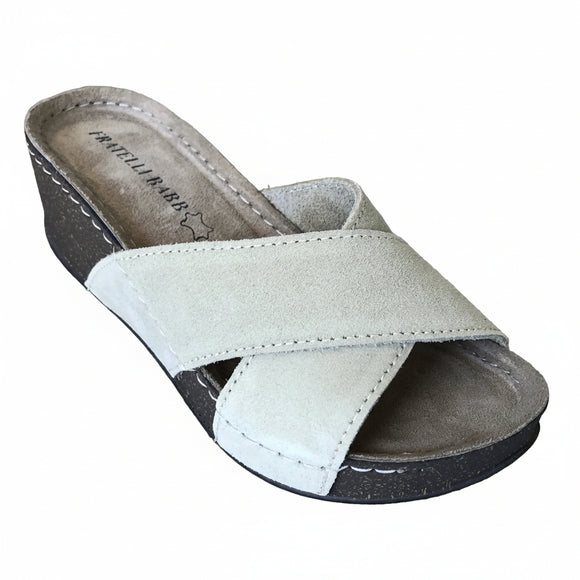 Fratellibabb suede comfort wedge in Beige