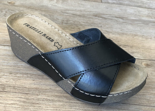 Fratellibabb Comfort Wedge - Black - My Shoe Shop - Wedge