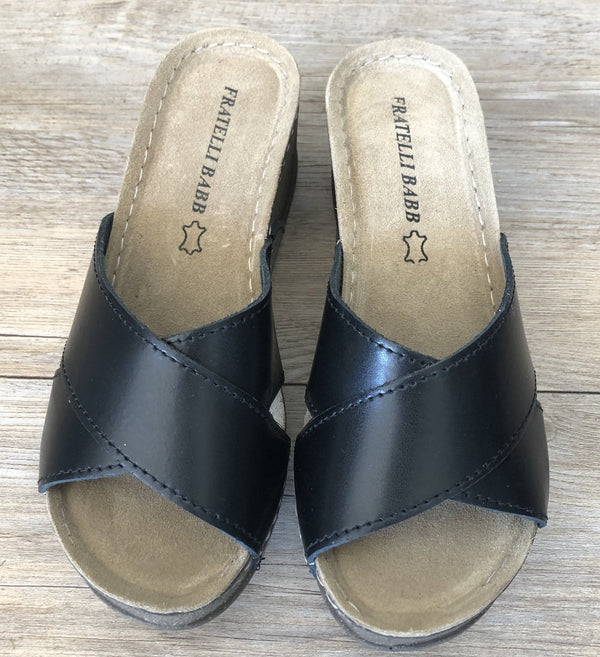 Fratellibabb Comfort Wedge - Black - My Shoe Shop - Wedge