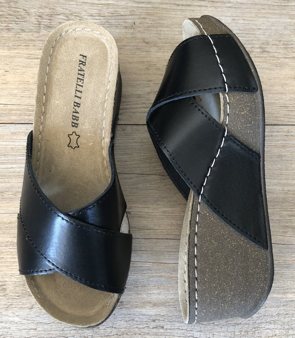 Fratellibabb Comfort Wedge - Black - My Shoe Shop - Wedge