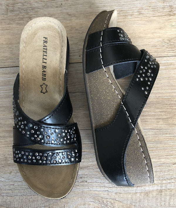 Fratellibabb Comfort Wedge - Black - My Shoe Shop - Wedge